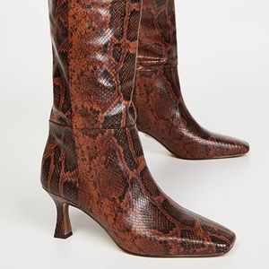 Sam Edelman lillia knee high boot, snakeskin pattern brown size 7.5 brand new
